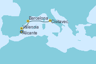 Visitando Alicante (España), Valencia, Barcelona, Civitavecchia (Roma)