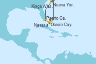 Visitando Nueva York (Estados Unidos), Puerto Cañaveral (Florida), Ocean Cay MSC Marine Reserve (Bahamas), Nassau (Bahamas), Nueva York (Estados Unidos), Kings Wharf (Bermudas), Kings Wharf (Bermudas), Kings Wharf (Bermudas), Nueva York (Estados Unidos)