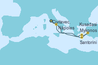 Visitando Civitavecchia (Roma), Mykonos (Grecia), Kusadasi (Efeso/Turquía), Santorini (Grecia), Nápoles (Italia)