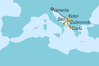 Visitando Venecia (Italia), Dubrovnik (Croacia), Corfú (Grecia), Kotor (Montenegro), Bari (Italia)
