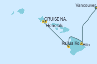 Visitando Vancouver (Canadá), Hilo (Hawai), Kailua Kona (Hawai/EEUU), Kailua Kona (Hawai/EEUU), CRUISE NAPALI COAST, AT SEA, Honolulu (Hawai)