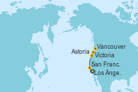 Visitando Los Ángeles (California), San Francisco (California/EEUU), Astoria  (Oregón), Victoria (Canadá), Vancouver (Canadá)