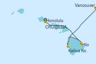 Visitando Honolulu (Hawai), CRUISE NAPALI COAST, AT SEA, Hilo (Hawai), Hilo (Hawai), Kailua Kona (Hawai/EEUU), Vancouver (Canadá)