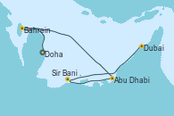 Visitando Doha (Catar), Bahrein (Emiratos Árabes Unidos), Abu Dhabi (Emiratos Árabes Unidos), Sir Bani Yas Is (Emiratos Árabes Unidos), Dubai, Dubai