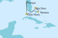 Visitando Tampa (Florida), Cayo Hueso (Key West/Florida), Isla Gran Bahama (Florida/EEUU), Nassau (Bahamas), Tampa (Florida)