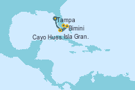 Visitando Tampa (Florida), Isla Gran Bahama (Florida/EEUU), Cayo Hueso (Key West/Florida), Bimini (Bahamas), Tampa (Florida)