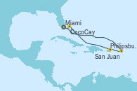 Visitando Miami (Florida/EEUU), Philipsburg (St. Maarten), San Juan (Puerto Rico), CocoCay (Bahamas), Miami (Florida/EEUU)