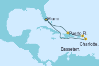 Visitando Miami (Florida/EEUU), Puerto Plata, Republica Dominicana, Charlotte Amalie (St. Thomas), Basseterre (Antillas), Miami (Florida/EEUU)