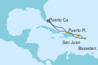 Visitando Puerto Cañaveral (Florida), Puerto Plata, Republica Dominicana, San Juan (Puerto Rico), Basseterre (Antillas), Puerto Cañaveral (Florida)