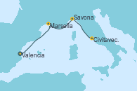 Visitando Valencia, Marsella (Francia), Savona (Italia), Civitavecchia (Roma)