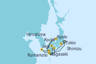 Visitando Tokio (Japón), Kyoto (Japón), Kyoto (Japón), Kochi (Japón), Hiroshima (Japón), Nagasaki (Japón), Jeju (Corea del Sur), Kumamoto (Japón), Shimizu (Japón), Tokio (Japón)