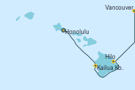 Visitando Honolulu (Hawai), Kailua Kona (Hawai/EEUU), Kailua Kona (Hawai/EEUU), Hilo (Hawai), Vancouver (Canadá)