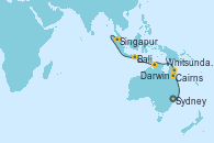 Visitando Sydney (Australia), Whitsunday Island (Australia), Cairns (Australia), Darwin (Australia), Bali (Indonesia), Singapur