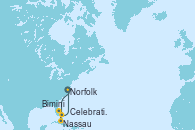 Visitando Norfolk (Virginia/EEUU), Nassau (Bahamas), Bimini (Bahamas), Celebration Key, The Bahamas, Norfolk (Virginia/EEUU)
