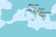 Visitando Venecia (Italia), Dubrovnik (Croacia), Corfú (Grecia), Kotor (Montenegro), Bari (Italia), Zadar (Croacia), Venecia (Italia)