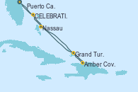 Visitando Puerto Cañaveral (Florida), Nassau (Bahamas), Amber Cove (República Dominicana), Grand Turks(Turks & Caicos), Celebration Key, The Bahamas, Puerto Cañaveral (Florida)