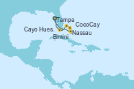 Visitando Tampa (Florida), Nassau (Bahamas), CocoCay (Bahamas), Bimini (Bahamas), Cayo Hueso (Key West/Florida), Tampa (Florida)