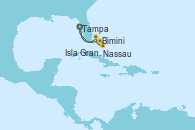 Visitando Tampa (Florida), Bimini (Bahamas), Nassau (Bahamas), Isla Gran Bahama (Florida/EEUU), Tampa (Florida)
