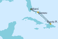 Visitando Miami (Florida/EEUU), Puerto Plata, Republica Dominicana, Nassau (Bahamas), Miami (Florida/EEUU)