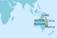 Visitando Sydney (Australia), Sydney (Australia), Mooloolaba (Queensland/Australia), AIRLIE BEACH, Cairns (Australia), Cairns (Australia), Darwin (Australia), BENOA, BALI, Singapur, Singapur