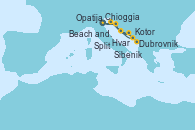 Visitando Chioggia (Venecia/Italia), Opatija (Croacia), Zadar (Croacia), Split (Croacia), Dubrovnik (Croacia), Kotor (Montenegro), Sibenik (Croacia), Hvar (Croacia), Beach and Pula (Croacia), Chioggia (Venecia/Italia)