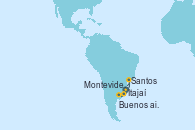 Visitando Itajaí (Brasil), Montevideo (Uruguay), Buenos aires, Santos (Brasil), Itajaí (Brasil)
