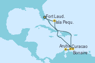 Visitando Fort Lauderdale (Florida/EEUU), Curacao (Antillas), Aruba (Antillas), Bonaire (Países Bajos), Isla Pequeña (San Salvador/Bahamas), Fort Lauderdale (Florida/EEUU)