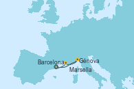 Visitando Barcelona, Marsella (Francia), Génova (Italia), Barcelona