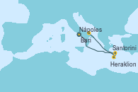 Visitando Nápoles (Italia), Heraklion (Creta), Santorini (Grecia), Bari (Italia)