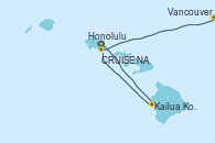 Visitando Honolulu (Hawai), Kailua Kona (Hawai/EEUU), CRUISE NAPALI COAST, AT SEA, Vancouver (Canadá)