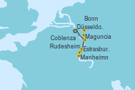 Visitando Düsseldorf (Alemania), Coblenza (Alemania), Manheimn (Alemania), Estrasburgo (Francia), Maguncia (Alemania), Rudesheim (Alemania), Bonn (Alemania), Düsseldorf (Alemania)