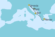 Visitando Split (Croacia), Venecia (Italia), Bari (Italia), Atenas (Grecia)
