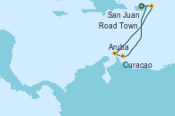 Visitando San Juan (Puerto Rico), Road Town (Isla Tórtola/Islas Vírgenes), Aruba (Antillas), Aruba (Antillas), Curacao (Antillas), San Juan (Puerto Rico)