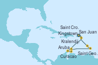 Visitando San Juan (Puerto Rico), Saint Croix (Islas Vírgenes), Aruba (Antillas), Curacao (Antillas), Kralendijk (Antillas), Saint George (Grenada), Kingstown (Granadinas), San Juan (Puerto Rico)