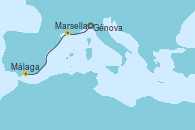 Visitando Génova (Italia), Marsella (Francia), Málaga