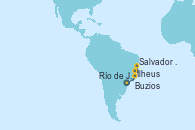 Visitando Río de Janeiro (Brasil), Ilheus (Brasil), Salvador de Bahía (Brasil), Buzios (Brasil), Río de Janeiro (Brasil)