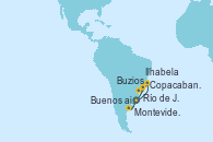 Visitando Montevideo (Uruguay), Copacabana (Brasil), Copacabana (Brasil), Ilhabela (Brasil), Buzios (Brasil), Río de Janeiro (Brasil), Buenos aires, Montevideo (Uruguay)