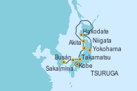 Visitando Kobe (Japón), Wakayama (Japón), Takamatsu (Japón), Busán (Corea del Sur), Sakaiminato (Japón), TSURUGA, Niigata (Japón), Akita (Japón), Hakodate (Japón), Yokohama (Japón)