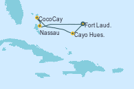 Visitando Fort Lauderdale (Florida/EEUU), Cayo Hueso (Key West/Florida), CocoCay (Bahamas), Nassau (Bahamas), Fort Lauderdale (Florida/EEUU)