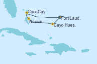 Visitando Fort Lauderdale (Florida/EEUU), Cayo Hueso (Key West/Florida), Nassau (Bahamas), CocoCay (Bahamas), Fort Lauderdale (Florida/EEUU)