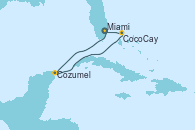 Visitando Miami (Florida/EEUU), Cozumel (México), CocoCay (Bahamas), Miami (Florida/EEUU)