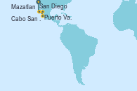 Visitando San Diego (California/EEUU), Cabo San Lucas (México), Puerto Vallarta (México), Mazatlan (México), San Diego (California/EEUU)