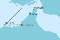 Visitando Dubai, Dubai, Jasab (Omán), Sir Bani Yas Is (Emiratos Árabes Unidos), Abu Dhabi (Emiratos Árabes Unidos)
