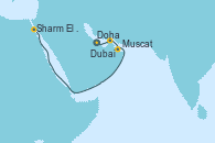 Visitando Doha (Catar), Dubai, Muscat (Omán), Sharm El Sheik (Egipto)