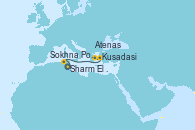 Visitando Sharm El Sheik (Egipto), Sokhna Port (Egipto), Kusadasi (Efeso/Turquía), Atenas (Grecia)