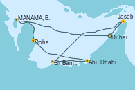 Visitando Dubai, Dubai, Jasab (Omán), Sir Bani Yas Is (Emiratos Árabes Unidos), Abu Dhabi (Emiratos Árabes Unidos), Doha (Catar), MANAMA, BAHRAIN, Dubai