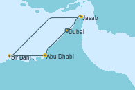 Visitando Dubai, Dubai, Jasab (Omán), Sir Bani Yas Is (Emiratos Árabes Unidos), Abu Dhabi (Emiratos Árabes Unidos), Abu Dhabi (Emiratos Árabes Unidos), Abu Dhabi (Emiratos Árabes Unidos), Dubai