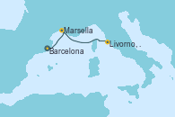 Visitando Barcelona, Marsella (Francia), Livorno, Pisa y Florencia (Italia)