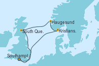 Visitando Southampton (Inglaterra), South Queensferry (Escocia), SANDNESS (STAVANGER), Haugesund (Noruega), Kristiansand (Noruega), Southampton (Inglaterra)