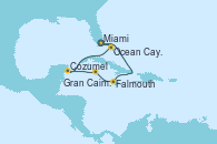 Visitando Miami (Florida/EEUU), Falmouth (Jamaica), Gran Caimán (Islas Caimán), Cozumel (México), Ocean Cay MSC Marine Reserve (Bahamas), Miami (Florida/EEUU)